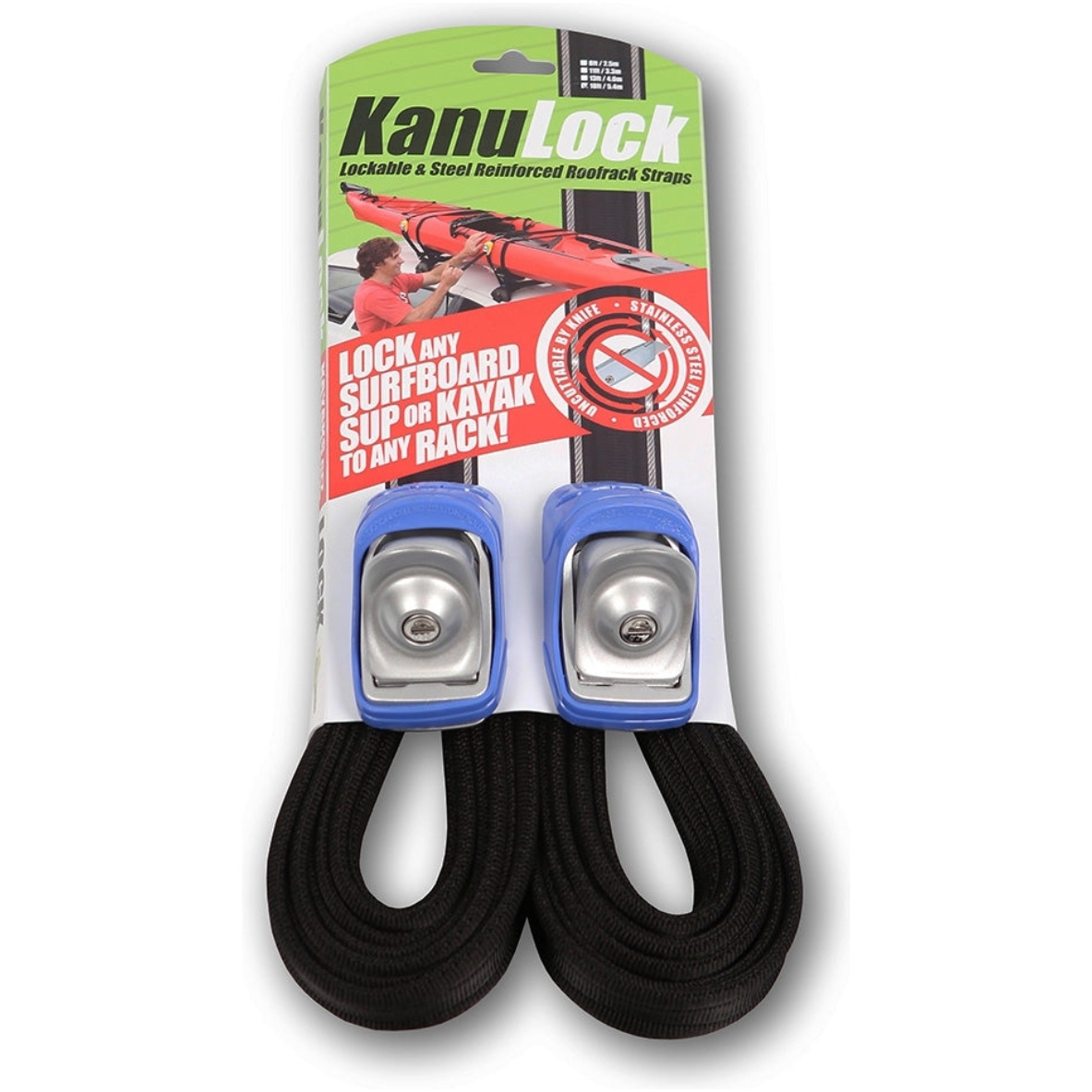 2026 KanuLock 5,4m / 18ft Afsluitbare Vastbindset KNLT-54M-18F